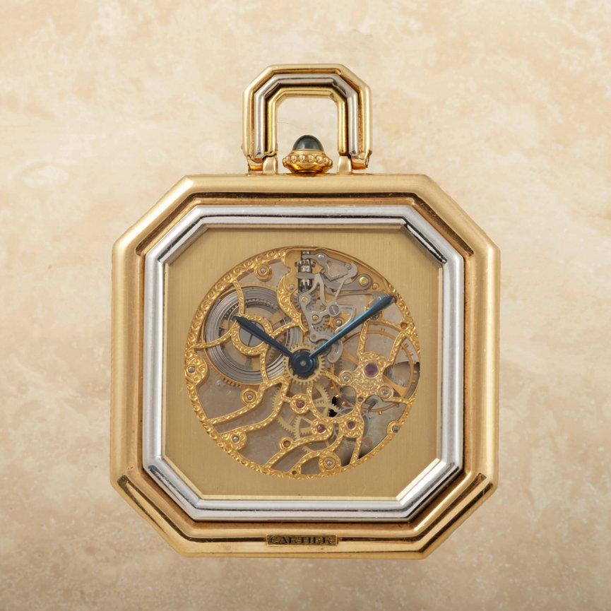 Cartier Ceinture 3 Ors Skeleton Pocket Watch 1975