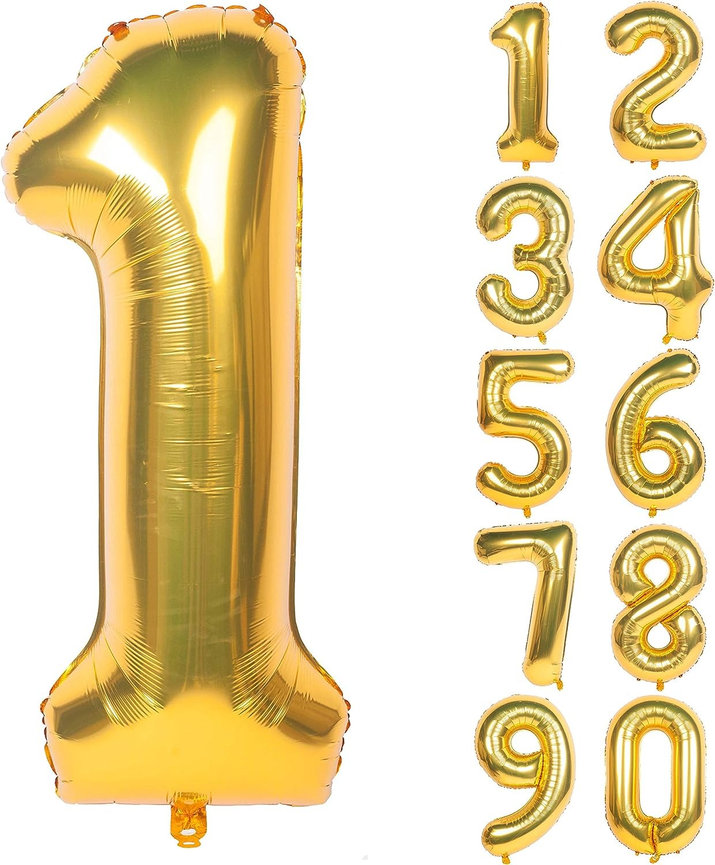 Large Number Balloon Gold
