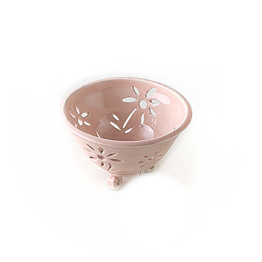 pink flower berry bowl
