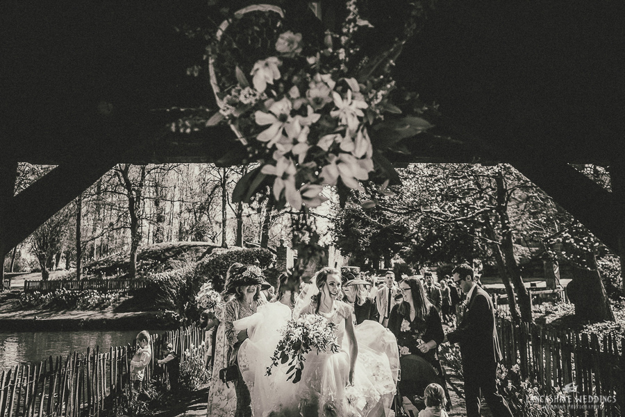 Cheshire black and white wedding photograph