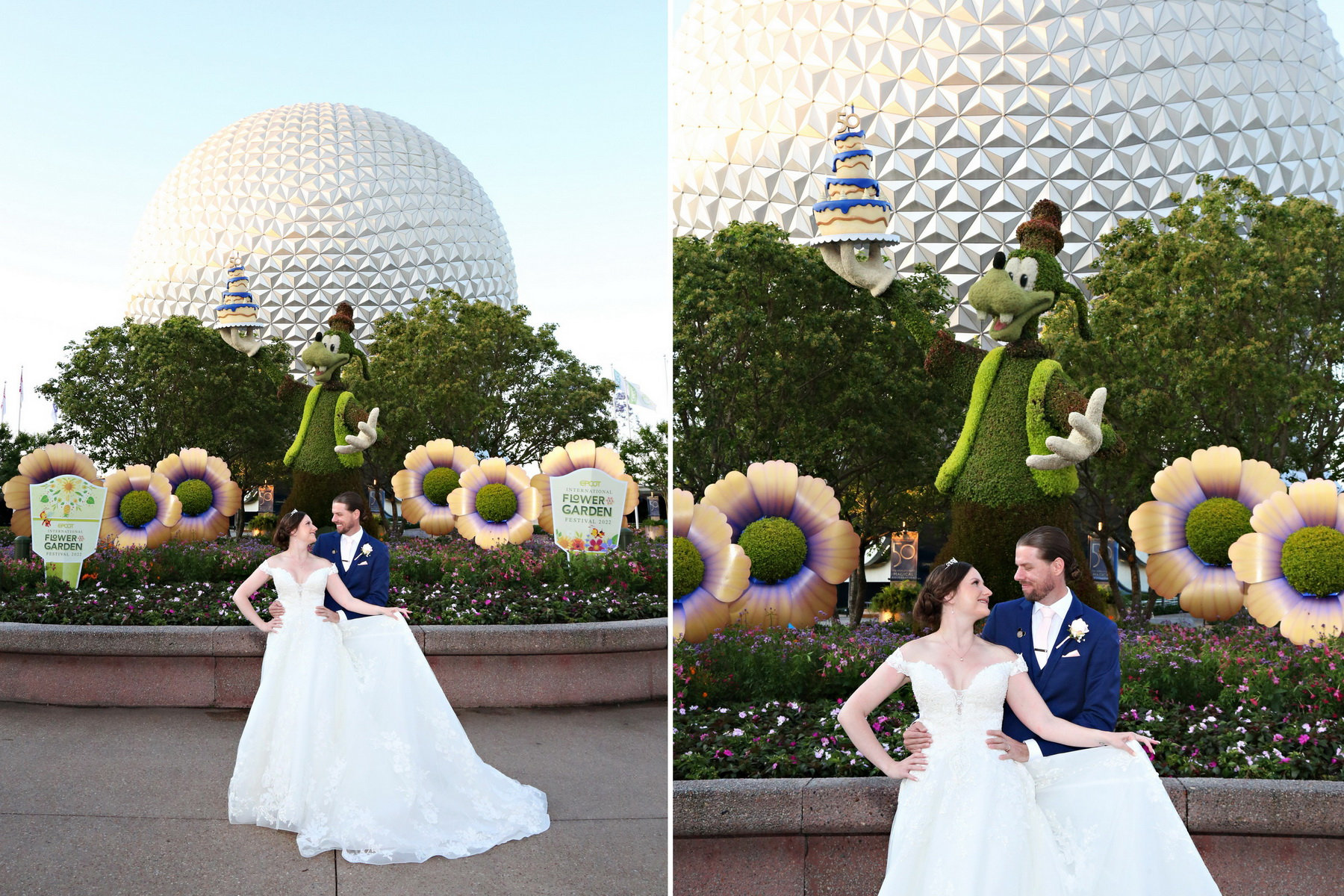 Disney Epcot Spaceship Earth WeddingAriels Beach Club ReceptionEpcot