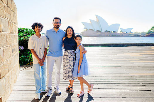 Family portrait during a Sydney Opera House Photoshoot with Sarah Iris Photography.