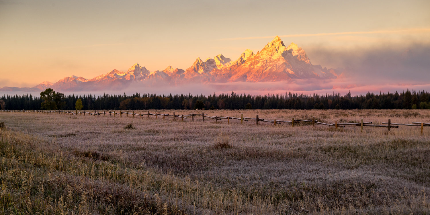 Sunrise Grand Teton National Park in the fall