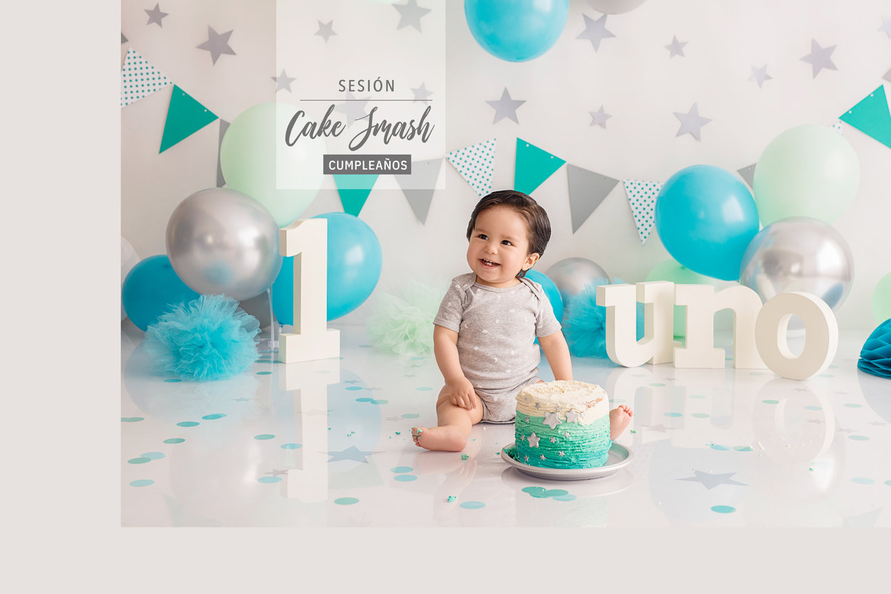 Cake smash - Sesión de fotos de cumpleaños, 1 año - Peque Pic
