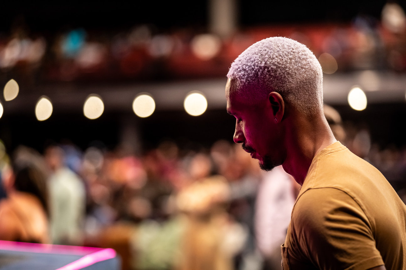 Candid event photography, professional event photographer, church event - red bow tie photography