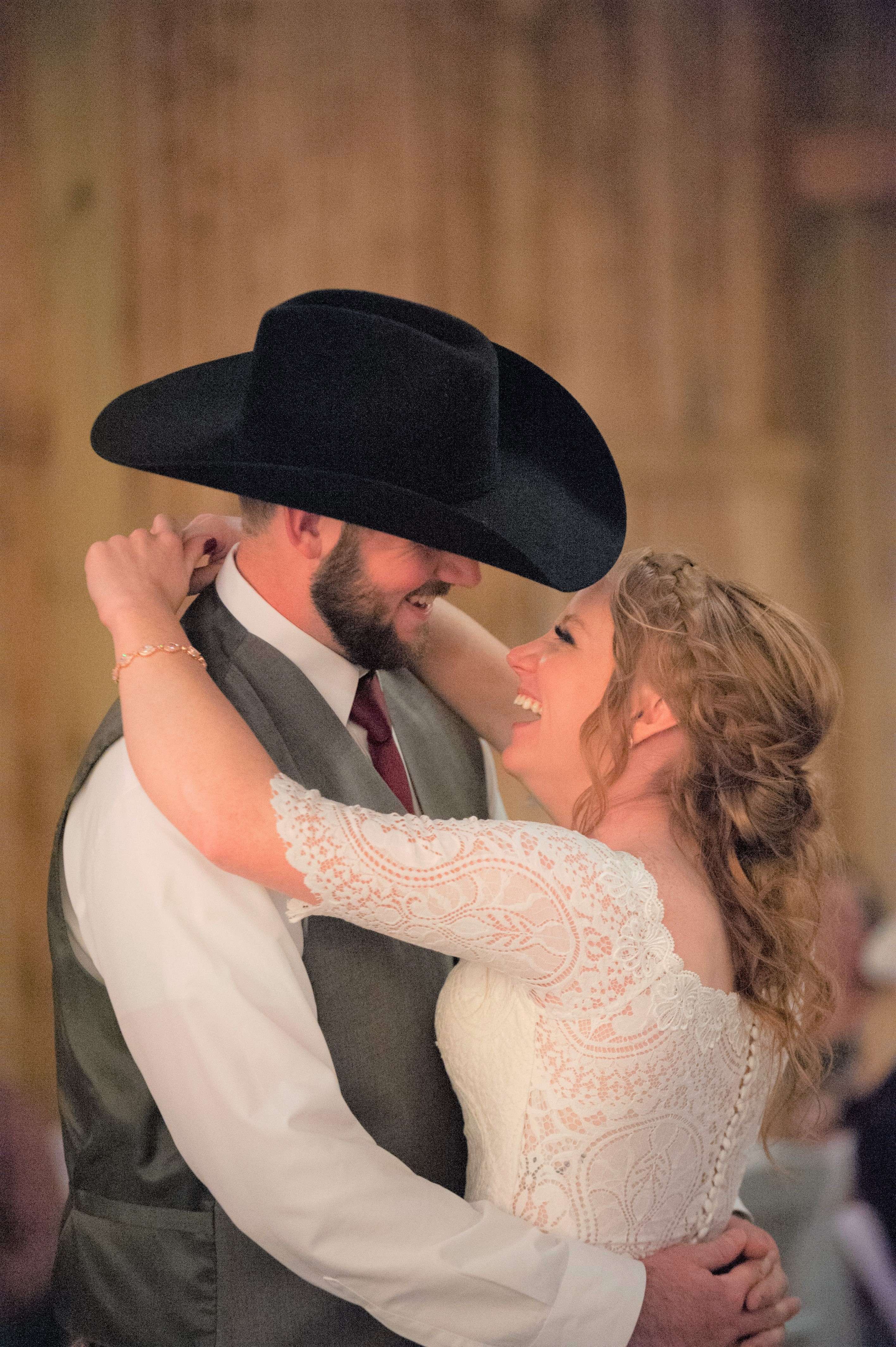 First dance with bride and groom at reception near Springfield, Missouri.