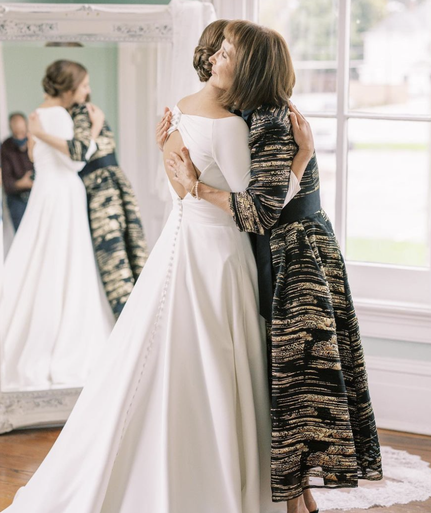 mother and bride wedding dress