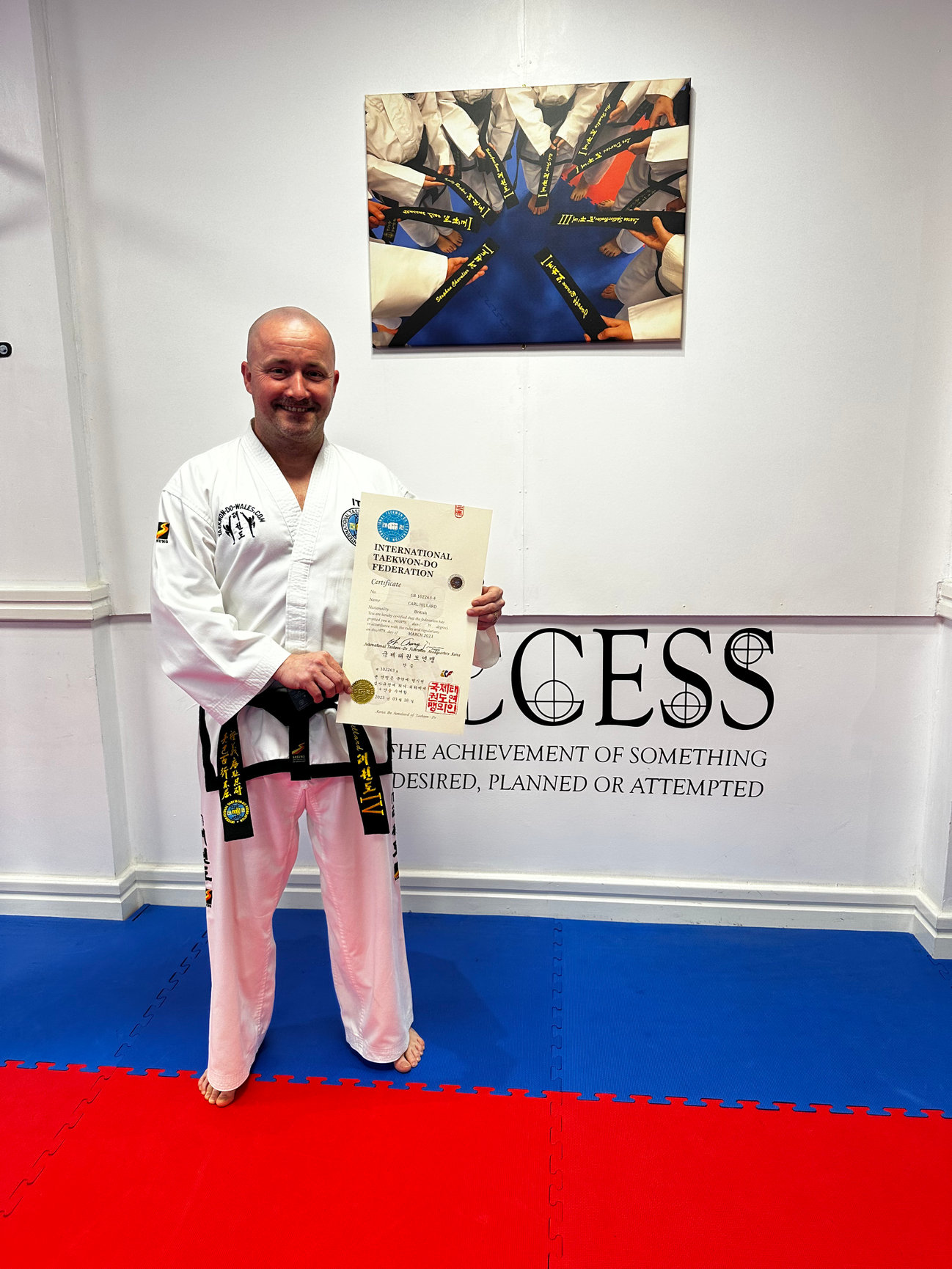 April 2023 Black Belt Certificate Presentation TaekwondoWales