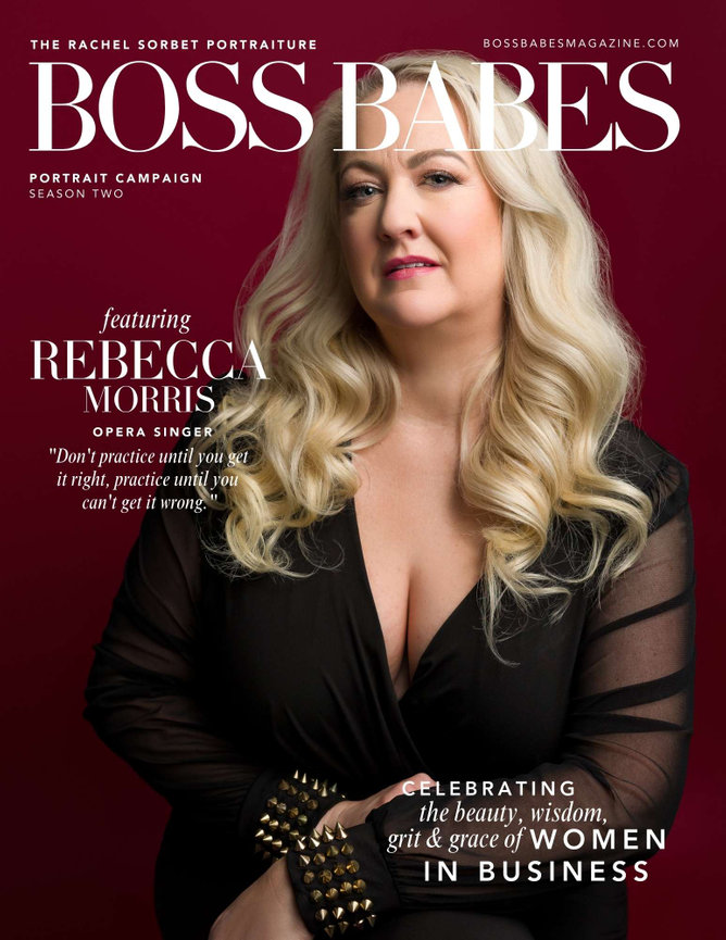 Rebecca Morris on the cover of Boss Babes Magazine