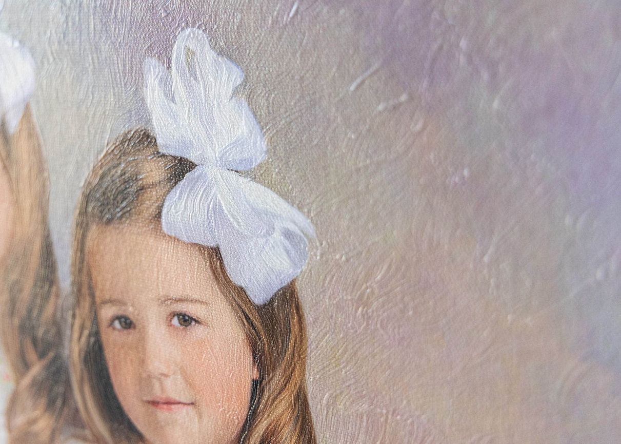 Hand-finished oil painting showing brushstrokes