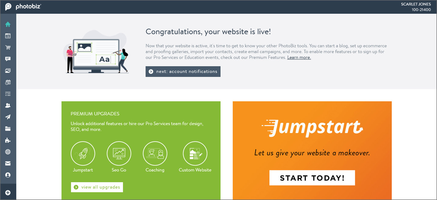 Control Panel Updates: Dashboard Redesign + New Progress Bar - PhotoBiz ...