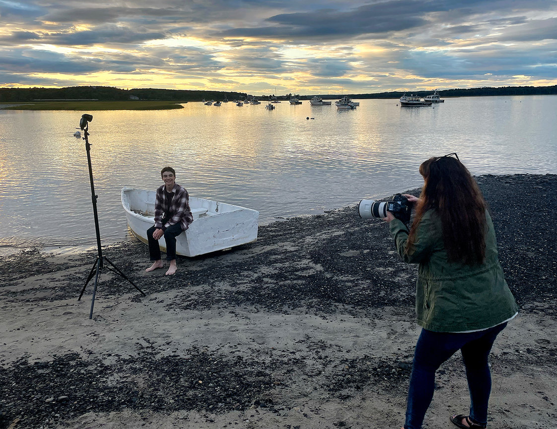 Scarborough Maine High School Senior Portrait Session at Pine Point