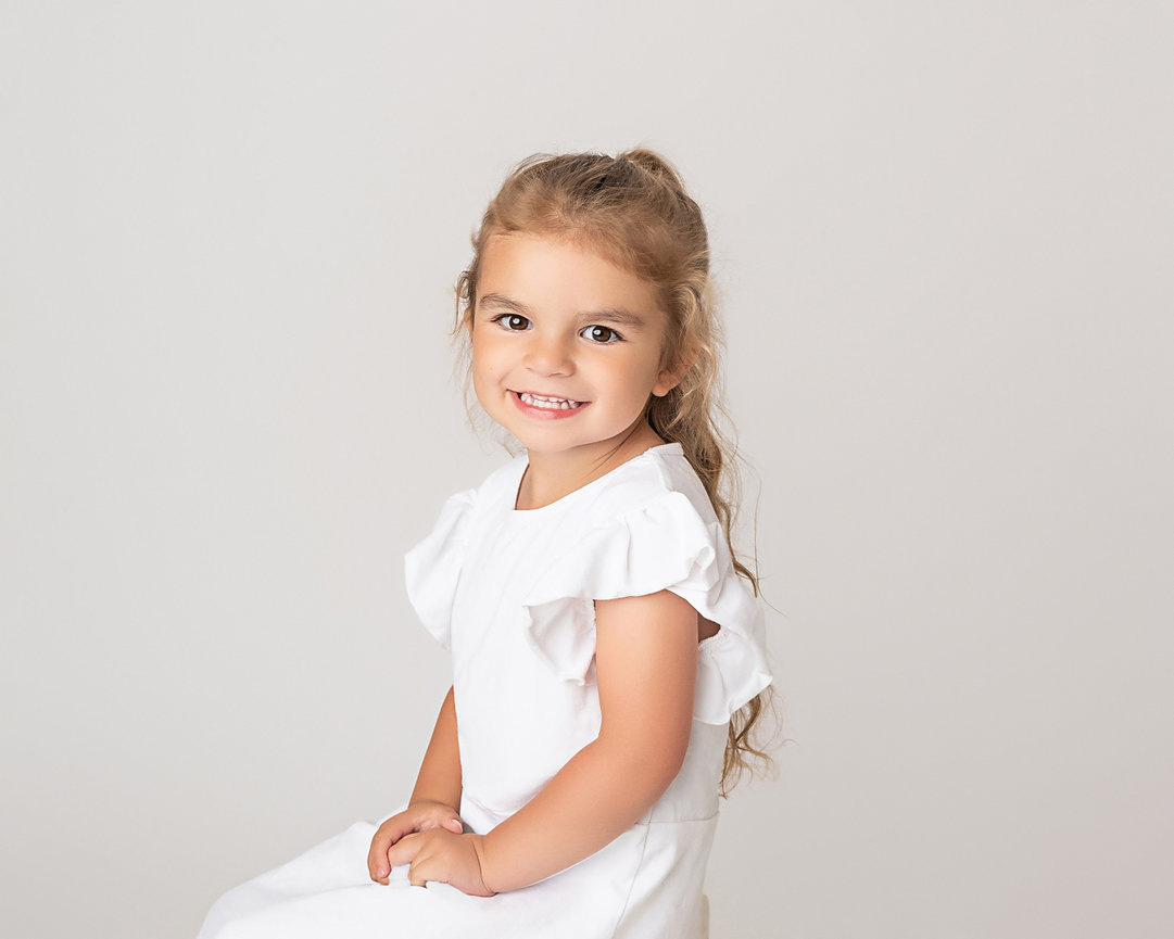 Sweet solo moment of young girl captured in Sea Girt studio