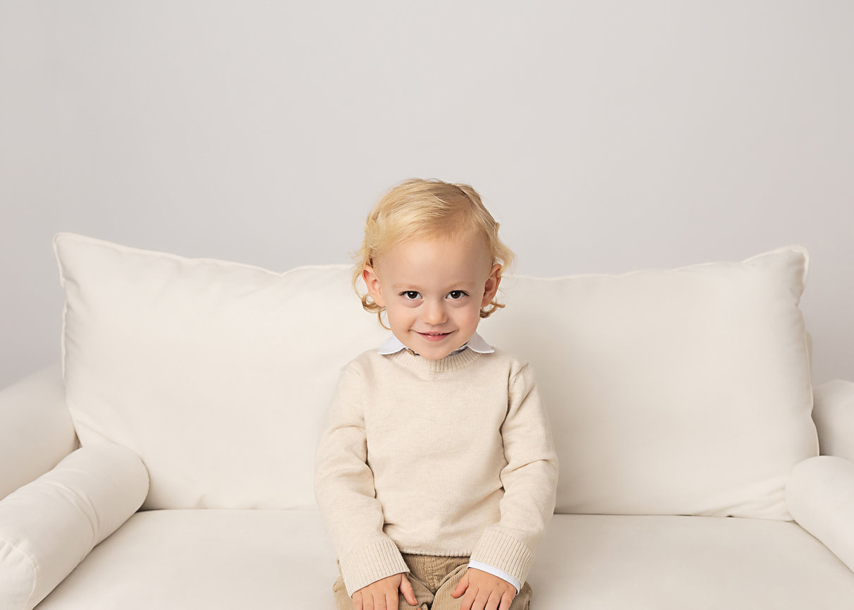 Soft and simple family portrait in Middletown photo studio