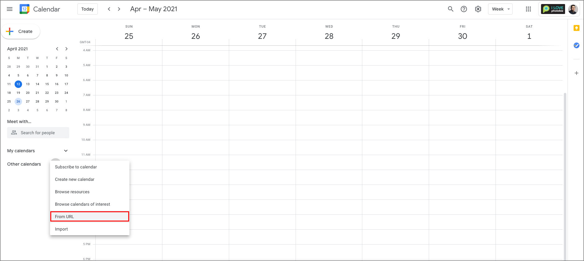 Add Scheduler s calendar feed to your Google Calendar PhotoBiz