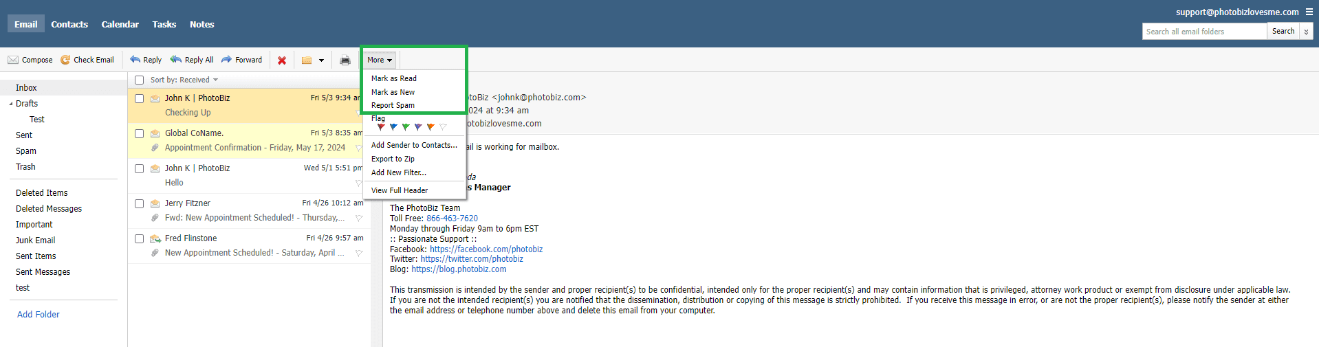 mark emails as not spam yahoo