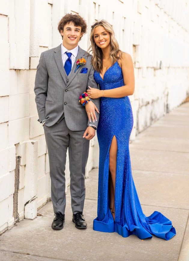 strapless open back dress Zapaka Dark Blue 3 Piece Men's Prom Suits Peak Lapel Jacquard One Button  Party Tuxedos – ZAPAKA UK main image 0