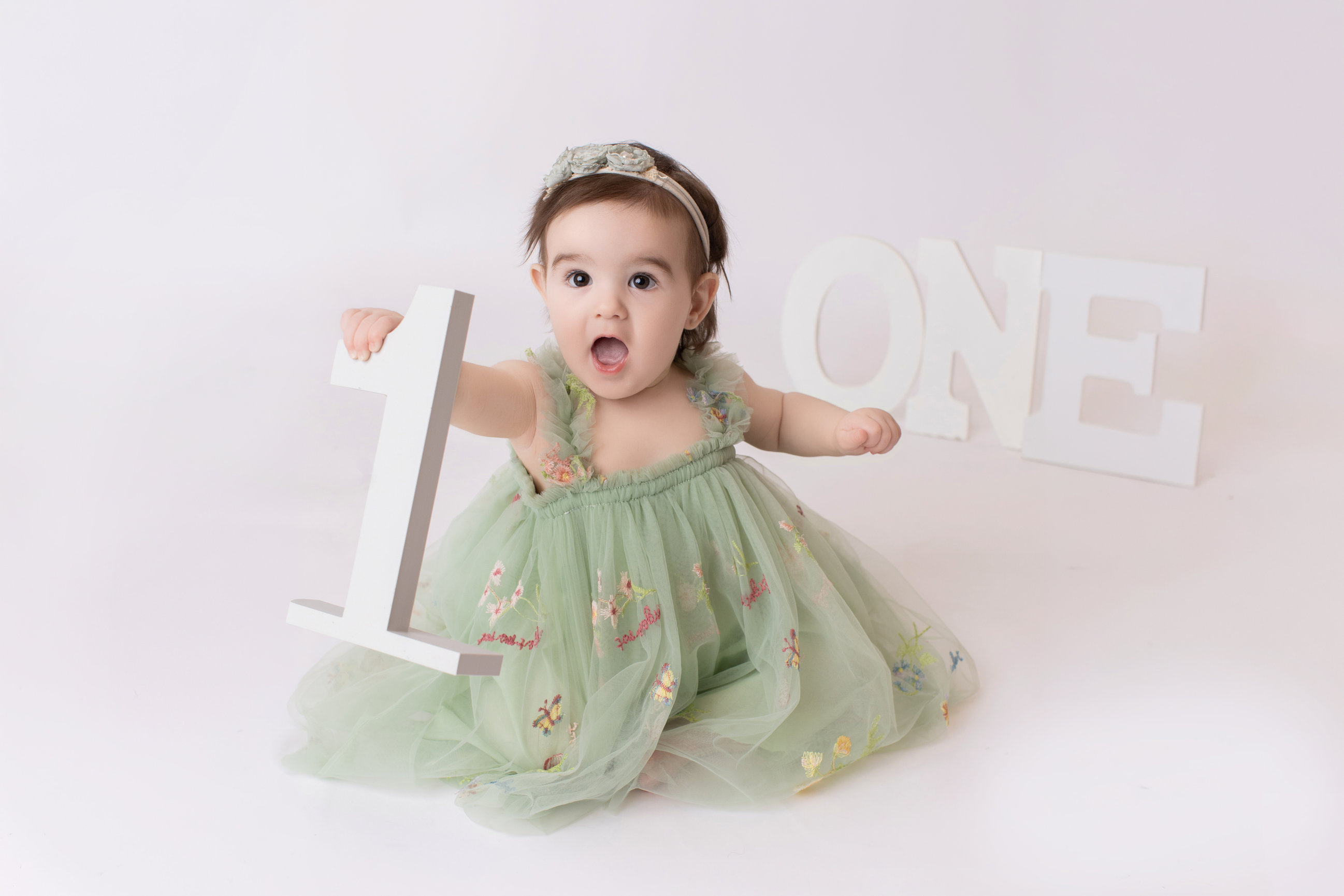 Calgary cake smash photography sage tulle sprinkles and family first birthday session photo 7
