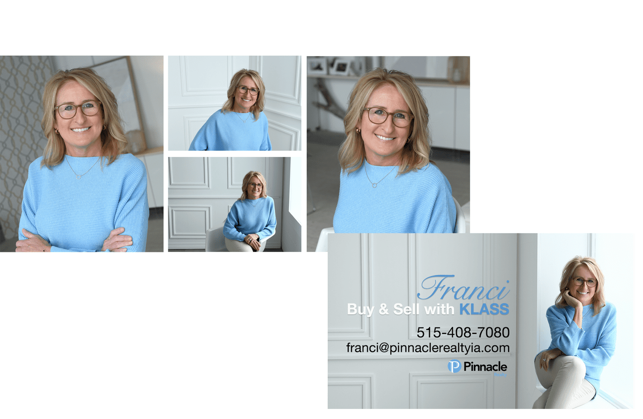 Branding photos and business card design by Kliks Photography of Pinnacle realtor Franci Klass.