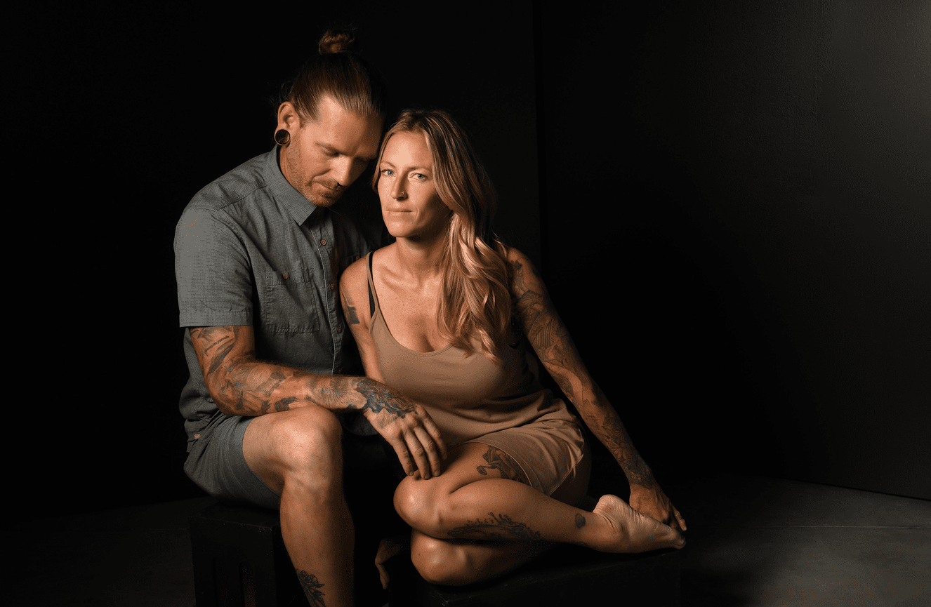 A married couple came to Kliks Photography in Cedar Rapids Iowa for a casual couple's portrait session..