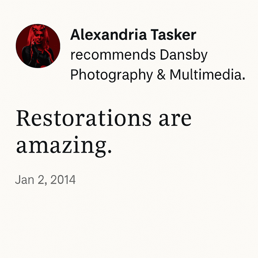 Client testimonial celebrating LGBTQ+ and disability-friendly photography by Dansby Photography. Personalized, inclusive service with affirming results.