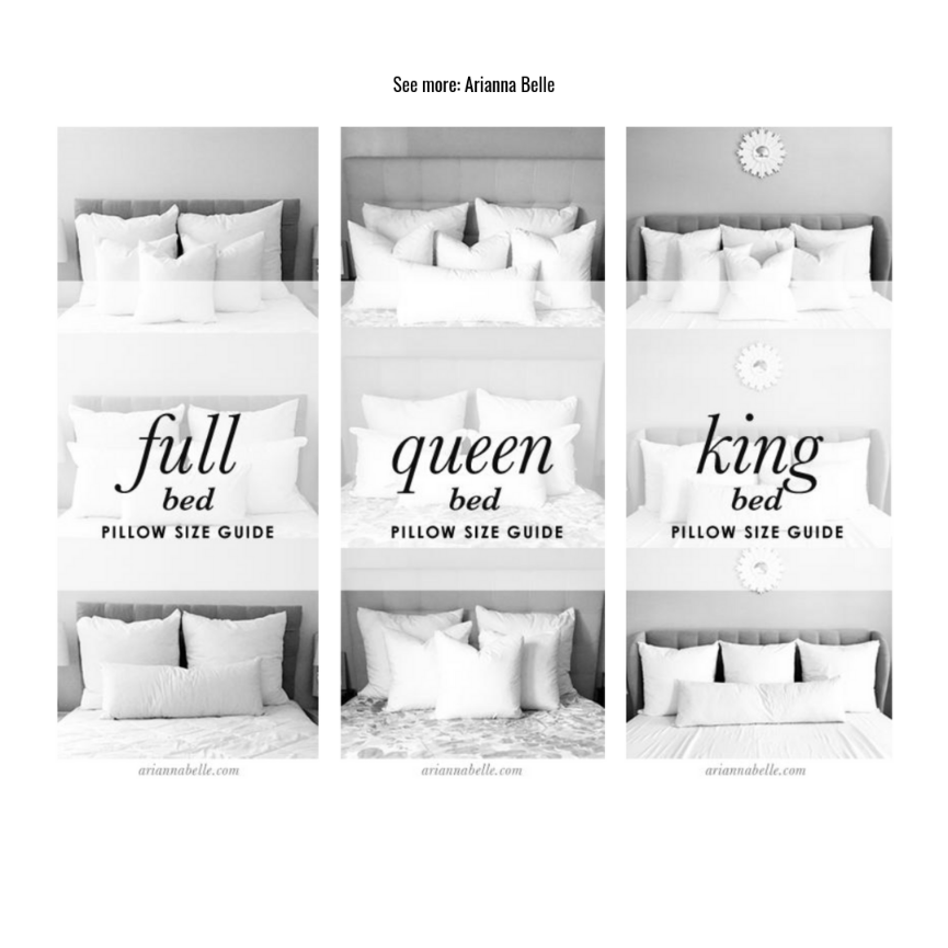 Pillow Size Guide for King Beds – Arianna Belle  Bed pillow arrangement, Bedroom  pillows arrangement, Bed decor