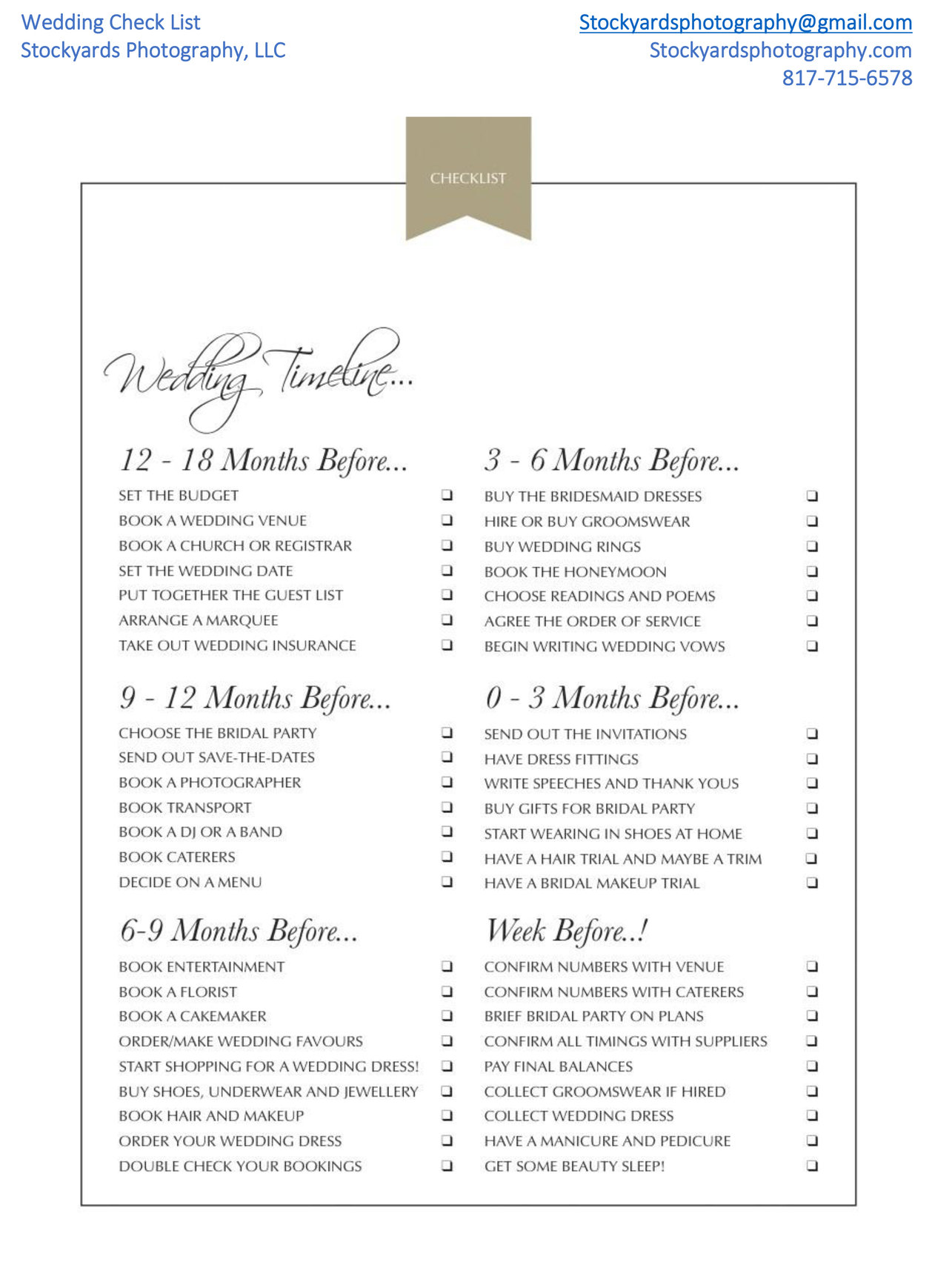 Printable Wedding Venue Checklist: How to Book a Wedding Venue